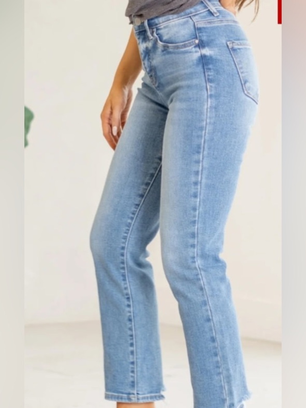 Risen Women's Light Blue Stretch bootcut Jeans — Mid Rise